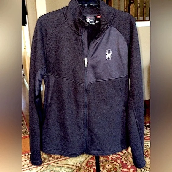 “SPYDER” FULL ZIPPER BLACK FLEECE JACKET.  SIZE L   EUC - Picture 4 of 7